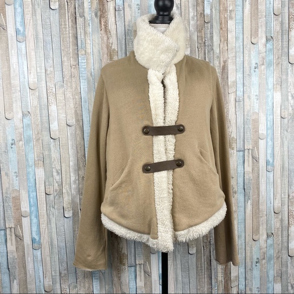 Johnny Was Jackets & Blazers - Pete Greta M Shearling Faux Fur Lined Knit Jacket